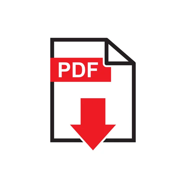 PDF download διάνυσμα εικονίδιο. Απλή επίπεδη εικονόγραμμα για επιχειρηματική, μάρκετινγκ, internet έννοια. Εικονογράφηση διάνυσμα σε λευκό φόντο. — Διανυσματικό Αρχείο
