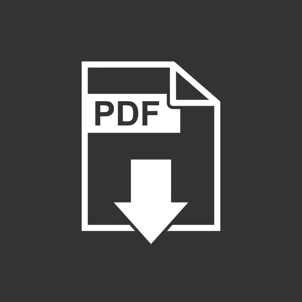 Ícone de vetor de download PDF. Pictograma plano simples para negócios, marketing, conceito de internet. Ilustração vetorial sobre fundo preto . — Vetor de Stock