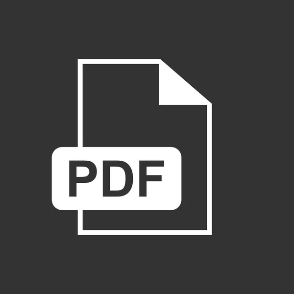 Descargar PDF icono del vector. Pictograma plano simple para negocios, marketing, concepto de Internet. Ilustración vectorial sobre fondo negro . — Archivo Imágenes Vectoriales