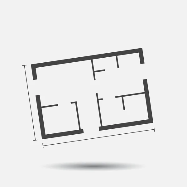 Σπίτι σχέδιο απλή επίπεδη εικόνα. Εικονογράφηση διάνυσμα σε λευκό φόντο. — Διανυσματικό Αρχείο