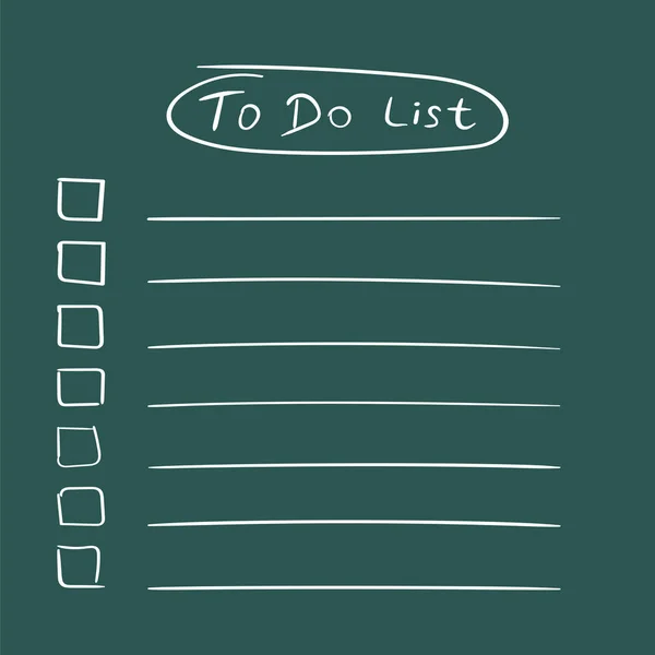 To do list icon with hand drawn text. Checklist, task list vector illustration in flat style on green background. — Stock Vector