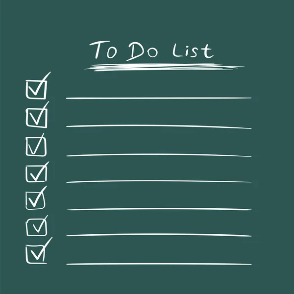 To do list icon with hand drawn text. Checklist, task list vector illustration in flat style on green background. — Stock Vector