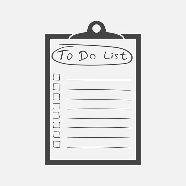 To do list icon with hand drawn text. Checklist, task list vector illustration in flat style on white background. — Stock Vector