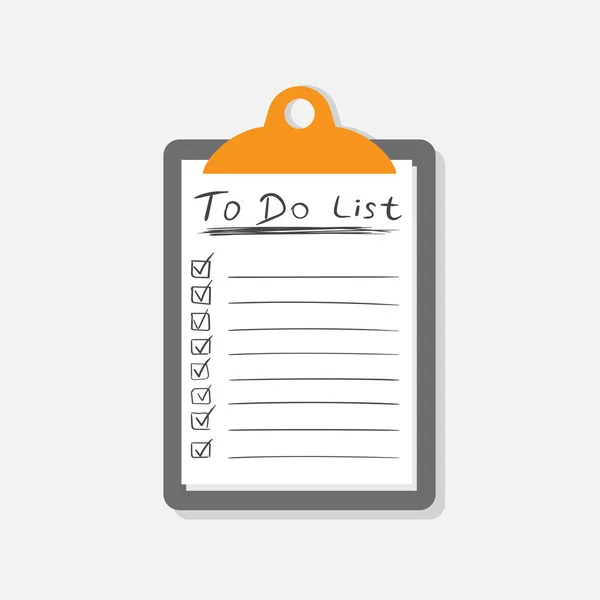 To do list icon with hand drawn text. Checklist, task list vector illustration in flat style on white background. — Stock Vector