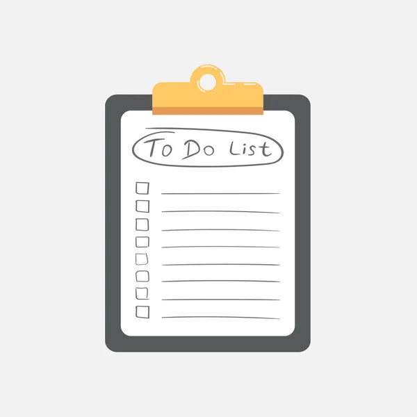 To do list icon with hand drawn text. Checklist, task list vector illustration in flat style on white background. — Stock Vector