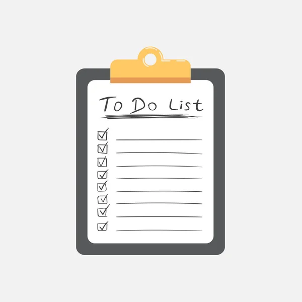 To do list icon with hand drawn text. Checklist, task list vector illustration in flat style on white background. — Stock Vector