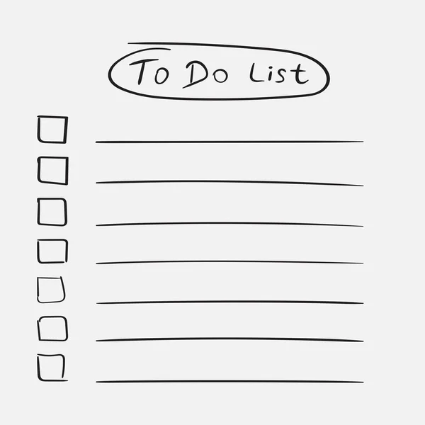 To do list icon with hand drawn text. Checklist, task list vector illustration in flat style on white background. — Stock Vector