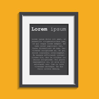 Gerçekçi fotoğraf çerçevesi üzerinde sarı arka plan izole. Fotoğraf çerçeve vektör çizim.