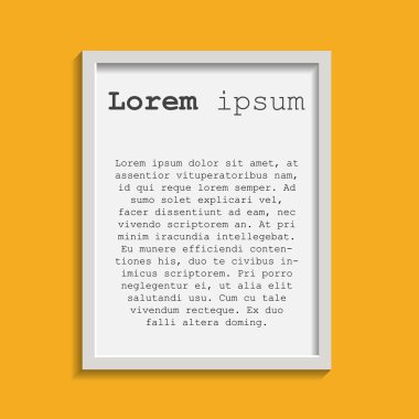 Gerçekçi fotoğraf çerçevesi üzerinde sarı arka plan izole. Fotoğraf çerçeve vektör çizim.