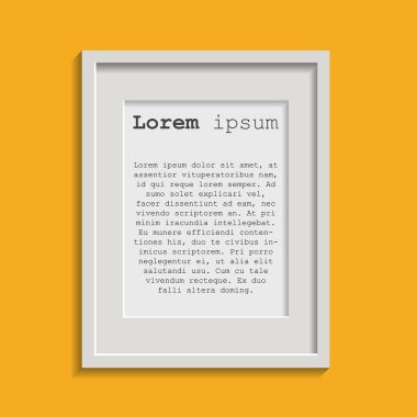 Gerçekçi fotoğraf çerçevesi üzerinde sarı arka plan izole. Fotoğraf çerçeve vektör çizim.