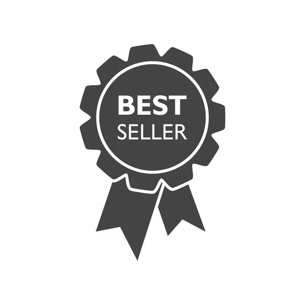 Icono de cinta de best seller. Ilustración vectorial medalla en estilo plano sobre fondo blanco . — Vector de stock
