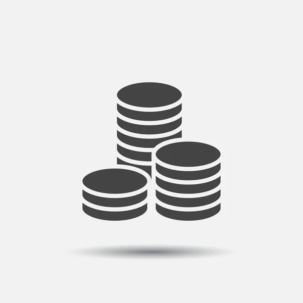 Mynt stack vektor illustration. Pengar staplade mynt ikon i platt stil. — Stock vektor