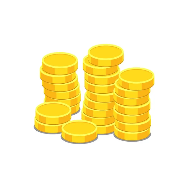 Money icon on white background. Coins vector illustration in flat style. Icons for design, website. — Stock Vector