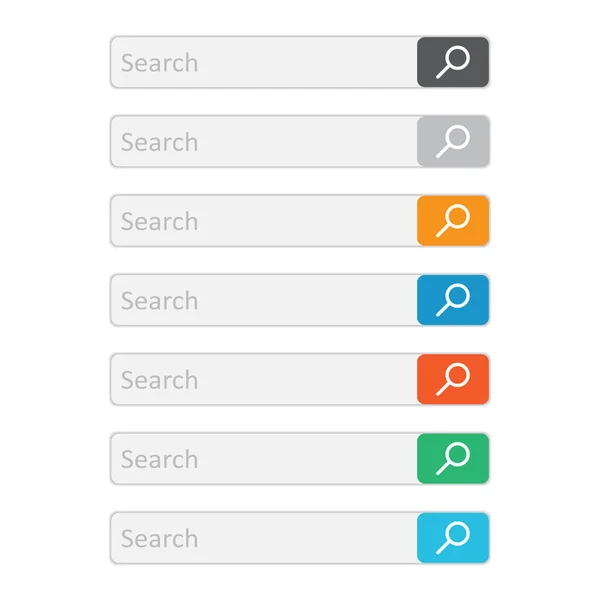 Campo barra di ricerca. Imposta elementi di interfaccia vettoriale con il pulsante di ricerca. Illustrazione vettoriale piatta su sfondo bianco . — Vettoriale Stock