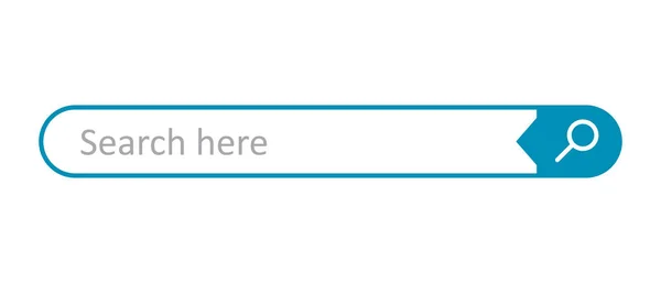 Campo da barra de pesquisa. Elemento de interface vetorial com botão de pesquisa. Ilustração vetorial plana sobre fundo branco. — Vetor de Stock