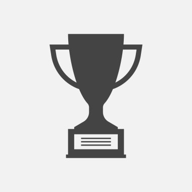 Trophy Kupası düz vektör simgesi. Basit kazanan sembolü. Siyah illüstrasyon izole beyaz arka plan üzerinde.