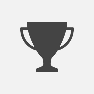 Trophy Kupası düz vektör simgesi. Basit kazanan sembolü. Siyah illüstrasyon izole beyaz arka plan üzerinde.