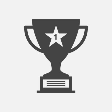 Trophy Kupası düz vektör simgesi. Basit kazanan sembolü. Siyah illüstrasyon izole beyaz arka plan üzerinde.