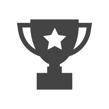 Trophy Kupası düz vektör simgesi. Basit kazanan sembolü. Siyah illüstrasyon izole beyaz arka plan üzerinde.