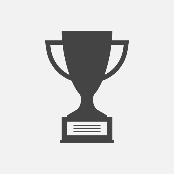 Trofee cup platte vector pictogram. Eenvoudige winnaar symbool. Zwarte illustratie geïsoleerd op witte achtergrond. — Stockvector