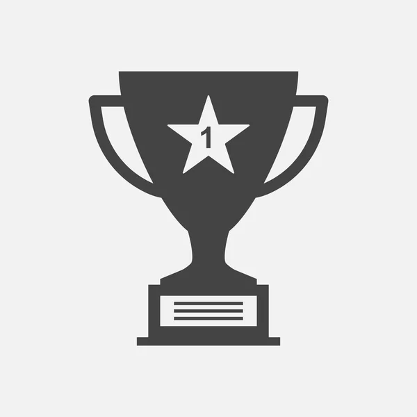Coppa trofeo icona vettoriale piatta. Simbolo semplice del vincitore. Illustrazione nera isolata su sfondo bianco . — Vettoriale Stock