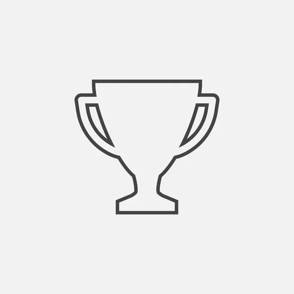 Trofej pohár ploché vektorové ikony v styl čáry. Jednoduchý vítěz symbol. Černé ilustrace izolované na bílém pozadí. — Stockový vektor