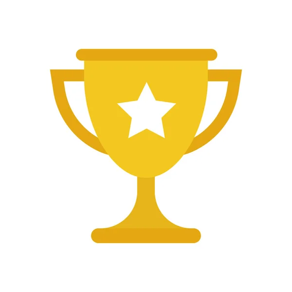 Coppa trofeo icona vettoriale piatta. Simbolo semplice del vincitore. Illustrazione in oro isolato su sfondo bianco . — Vettoriale Stock