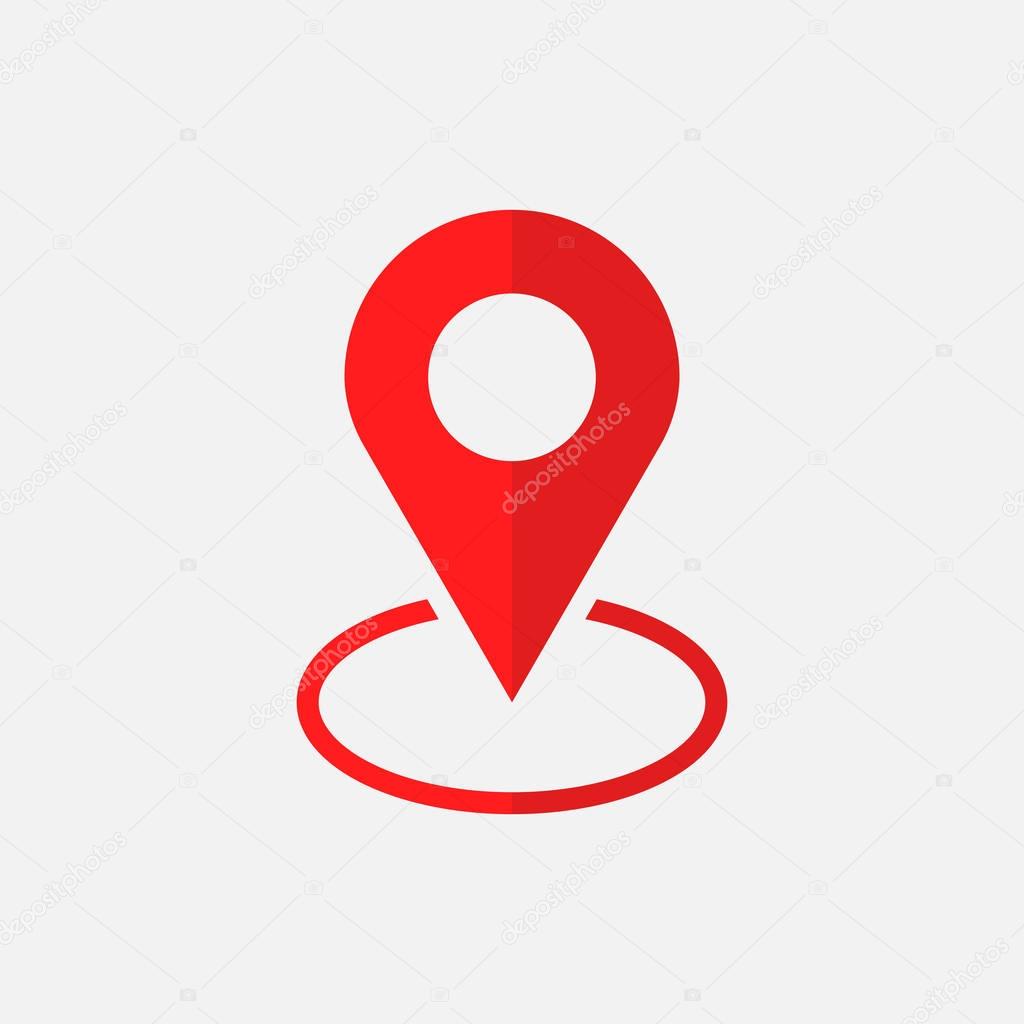 Pin icon vector. Location sign in flat style isolated on white background. Navigation map, gps concept.