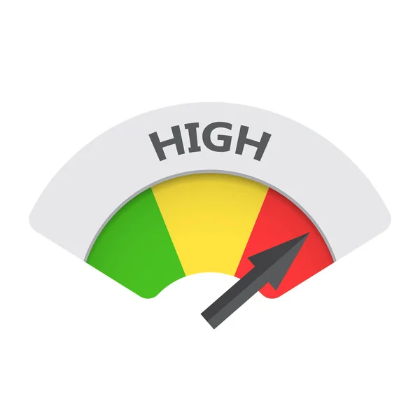 Icono de vector de indicador de riesgo de alto nivel. Ilustración de alto combustible sobre fondo blanco . — Archivo Imágenes Vectoriales
