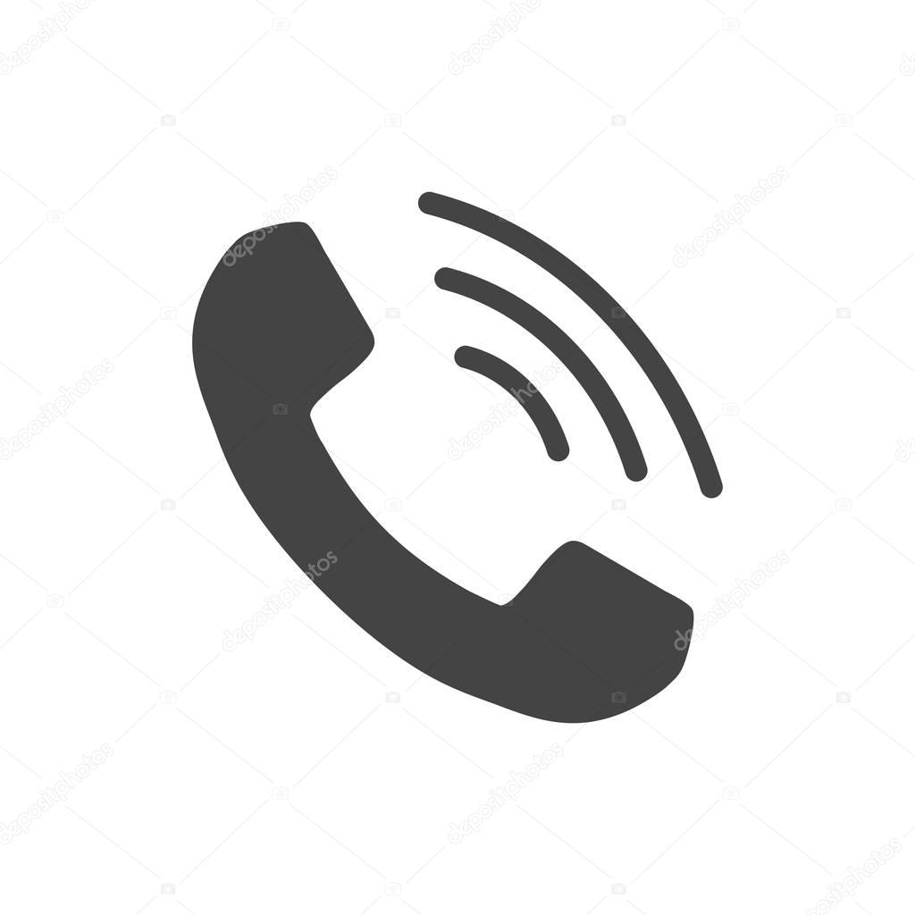 Phone icon vector, contact, support service sign isolated on white background. Telephone, communication icon in flat style.