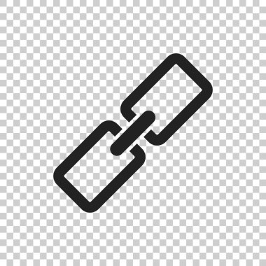Zincir simge vektör tasarlamak yalıtılmış zemin üzerine düz stilde. Web sitesi tasarımı, logo, app, UI bağlantı simgesi.