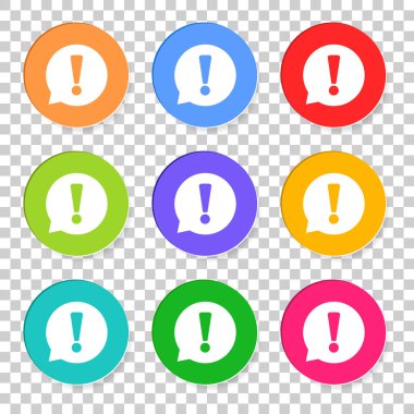 Dikkat simge vektör çizim düz tarzda izole arka plan üzerinde izole.