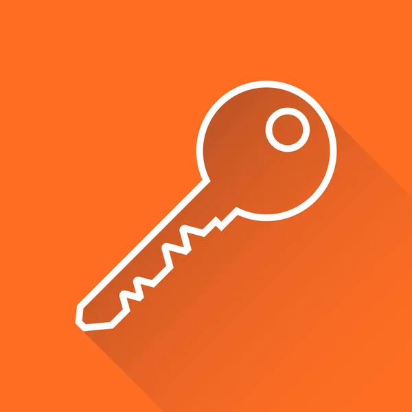 Key Icon ilustração vetorial em estilo plano isolado em fundo laranja. Desbloquear símbolo de linha para web site design, logotipo, app, ui . — Vetor de Stock