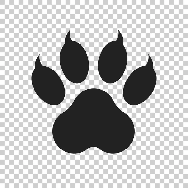 Tlapa tisku ikonu vektorové ilustrace izolované na izolované pozadí. Pes, kočka, medvěd tlapka symbol plochý piktogram. — Stockový vektor