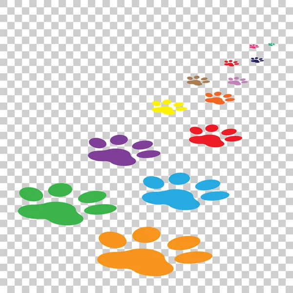 Illustrazione vettoriale colorata dell'icona di stampa zampa isolata su sfondo bianco. Pittogramma piatto simbolo zampa cane, gatto, orso . — Vettoriale Stock