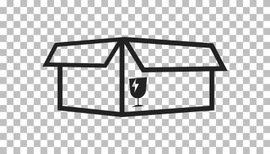 Açık kutu simgesi. Nakliye paketi düz vektör illüstrasyon izole arka plan üzerinde.