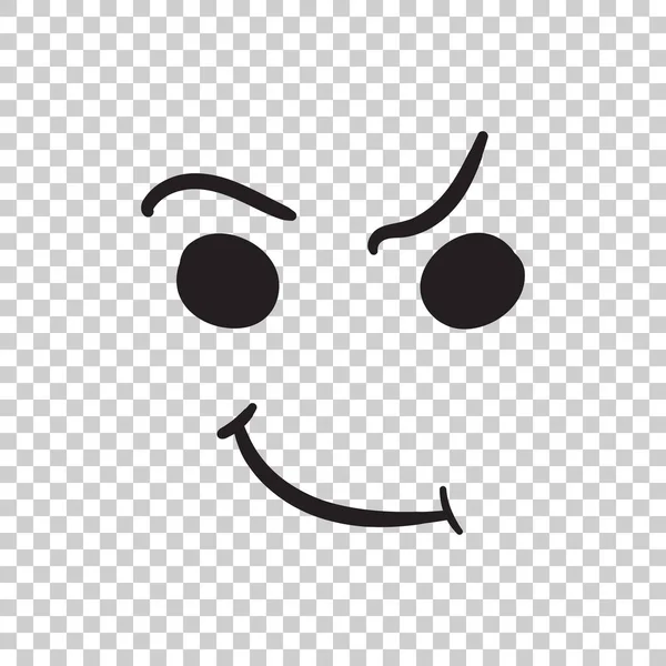 Prostý úsměv vektorové ikony. Ručně kreslenou tvář doodle ilustrace v izolovaných pozadí. — Stockový vektor