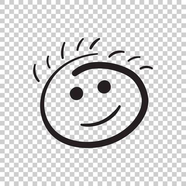 Ícone vetorial simples sorriso. ilustração doodle face desenhada à mão sobre fundo isolado . — Vetor de Stock