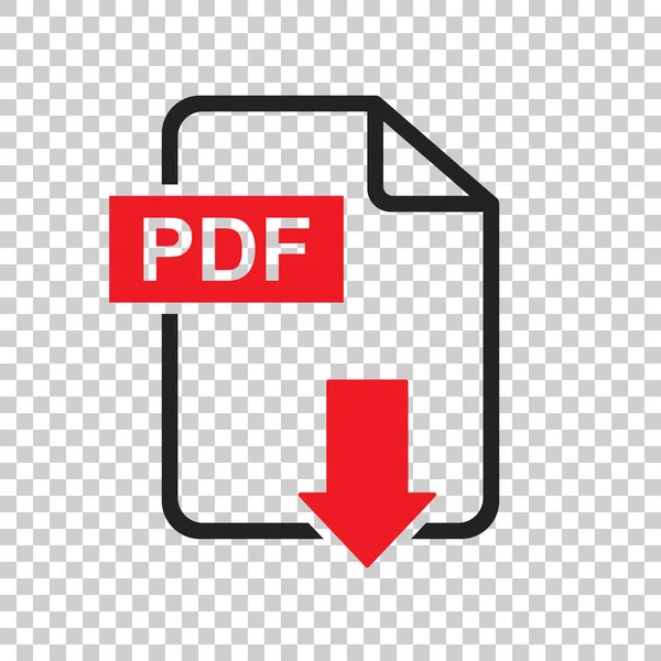 Ícone de vetor de download PDF. Pictograma plano simples para negócios, marketing, conceito de internet. Ilustração vetorial sobre fundo isolado . — Vetor de Stock