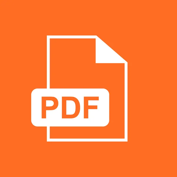 Pdf Vektor-Symbol herunterladen. einfaches flaches Piktogramm für Business, Marketing, Internetkonzept. Vektor-Illustration auf orangefarbenem Hintergrund. — Stockvektor