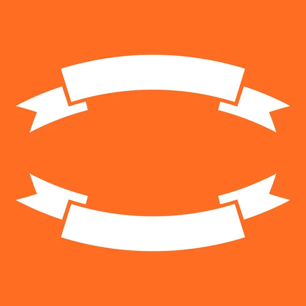 Значок значка. Векторная иллюстрация ленты в плоском стиле на оранжевом фоне . — стоковый вектор