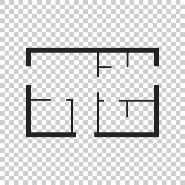 Hausplan einfache flache Symbol. Vektor-Illustration auf isoliertem Hintergrund. — Stockvektor