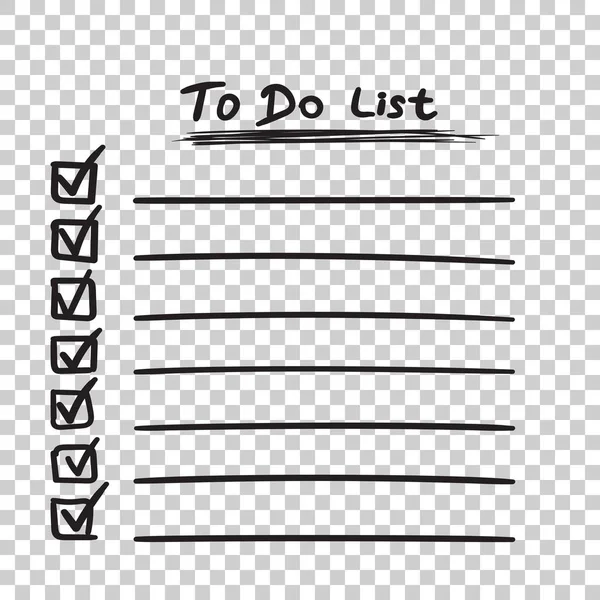 To do list icon with hand drawn text. Checklist, task list vector illustration in flat style on isolated background. — Stock Vector