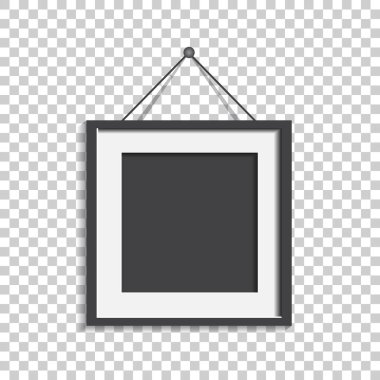 Gerçekçi fotoğraf çerçevesi üzerinde izole arka plan izole. Fotoğraf çerçeve vektör çizim.