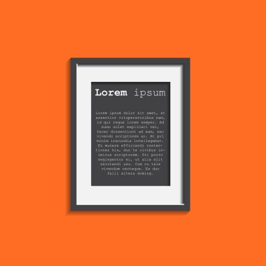 Gerçekçi fotoğraf çerçevesi üzerinde turuncu arka plan izole. Fotoğraf çerçeve vektör çizim.