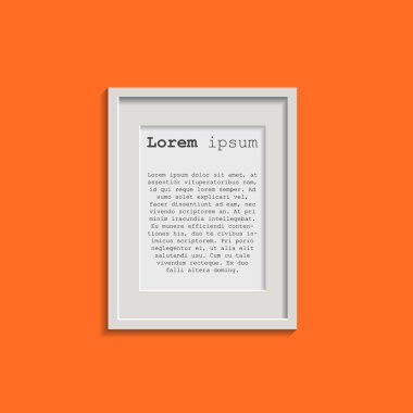 Gerçekçi fotoğraf çerçevesi üzerinde turuncu arka plan izole. Fotoğraf çerçeve vektör çizim.