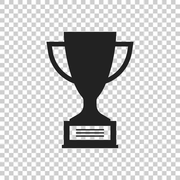 Trofee cup platte vector pictogram. Eenvoudige winnaar symbool. Zwarte afbeelding op geïsoleerde achtergrond. — Stockvector