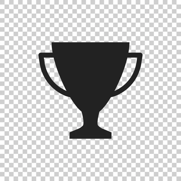 Trofee cup platte vector pictogram. Eenvoudige winnaar symbool. Zwarte afbeelding op geïsoleerde achtergrond. — Stockvector