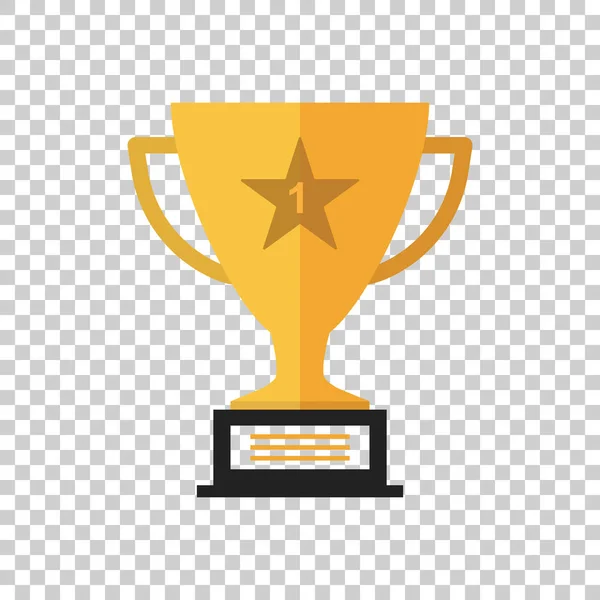 トロフィー カップ フラット ベクトル アイコン。単純な勝者のシンボル。孤立した背景にゴールドのイラスト. — ストックベクタ