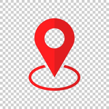 PIN simge vektör. Yer düz stil üzerinde izole arka plan izole oturum açın. Navigasyon haritası, gps kavramı.
